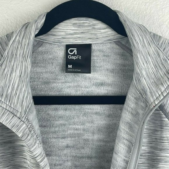 Gap Fit Jacket Women's Size M Full Zip Long Sleeve Athletic Track Heather Gray - Picture 10 of 12